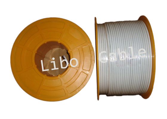 ตัวนำทองแดงหุ้มเหล็ก 75 โอห์ม RG11 คู่สายพร้อมแจ็คเก็ต UV เสถียร CATV บรอดแบนด์วิดีโอเคเบิ้ล